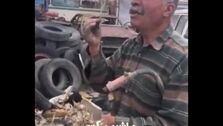 فیلم وحشتناک از مردی که تیغ بیابانی می خورد!